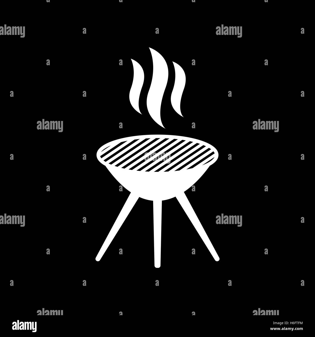 Das GrillSymbol. Grillen und Picknick, BarbecueSymbol. Flache VektorIllustration. Buttonset