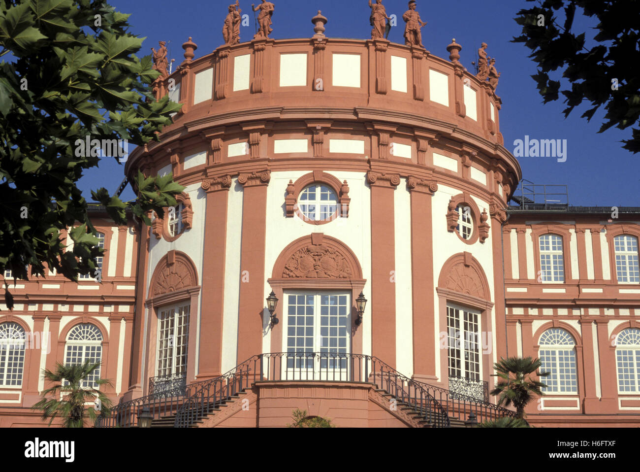 Deutschland, Hessen, Wiesbaden, Schloss Biebrich. Stockfoto