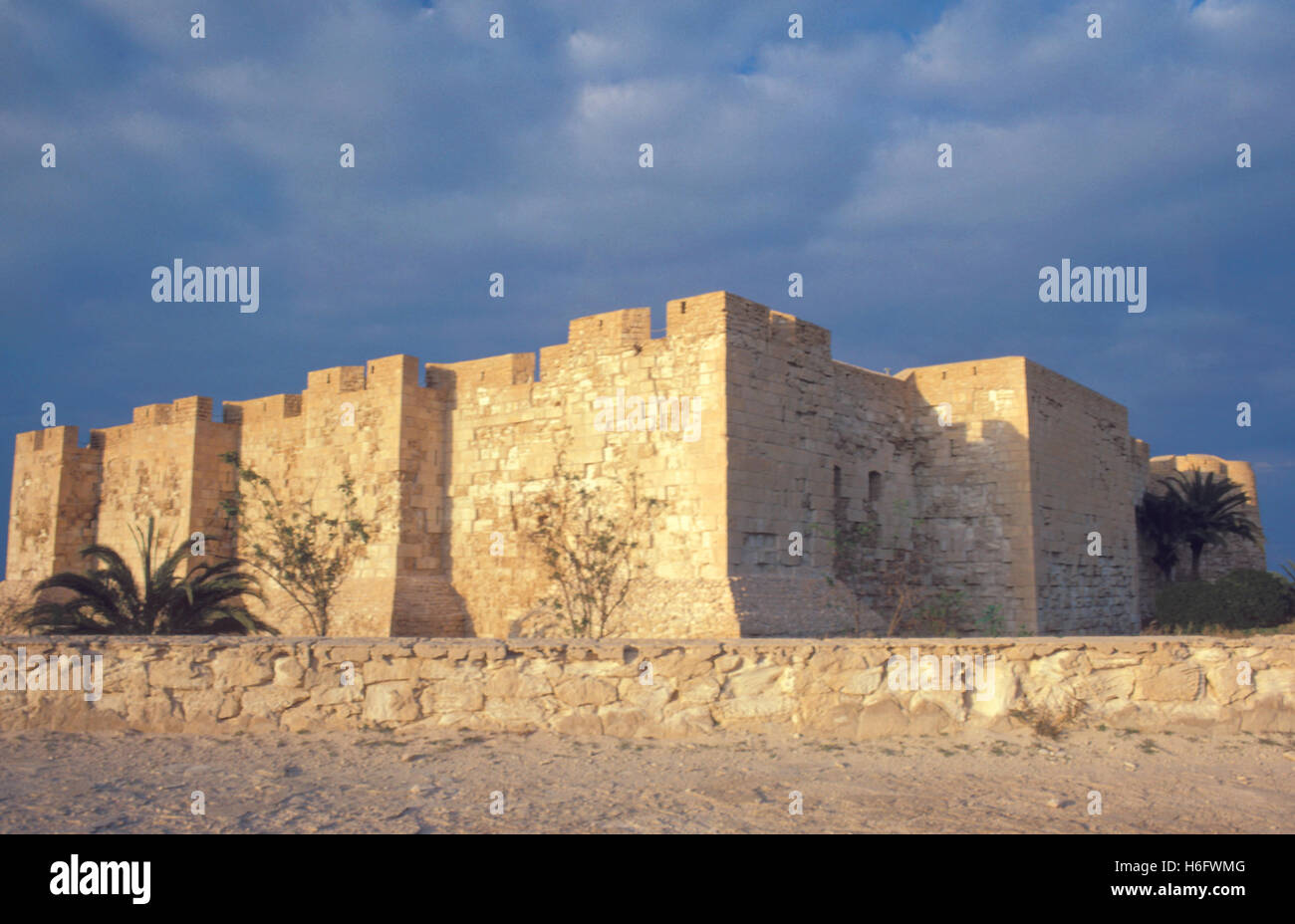 In der Nähe von Houmt Souk, Tunesien, Jarbah Island, Festung Bordj El Kebir. Stockfoto