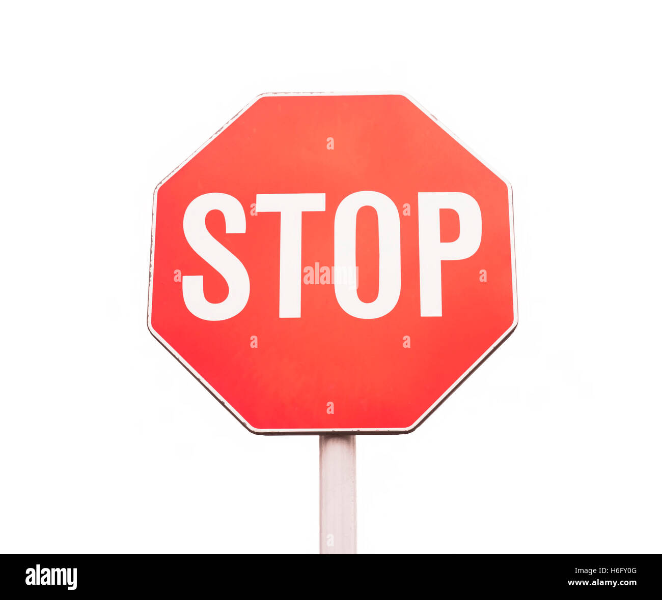 Stop-Schild, isoliert Stockfoto