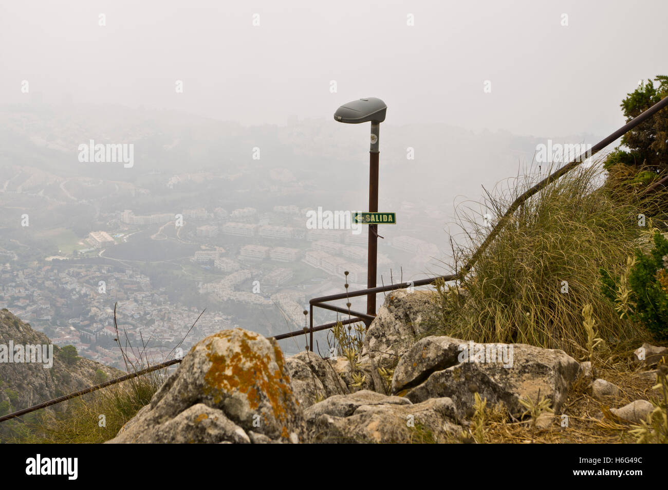 Ausfahrt (Salida) an die Spitze des Mount Calamorro, Benalmadena, Spanien Stockfoto