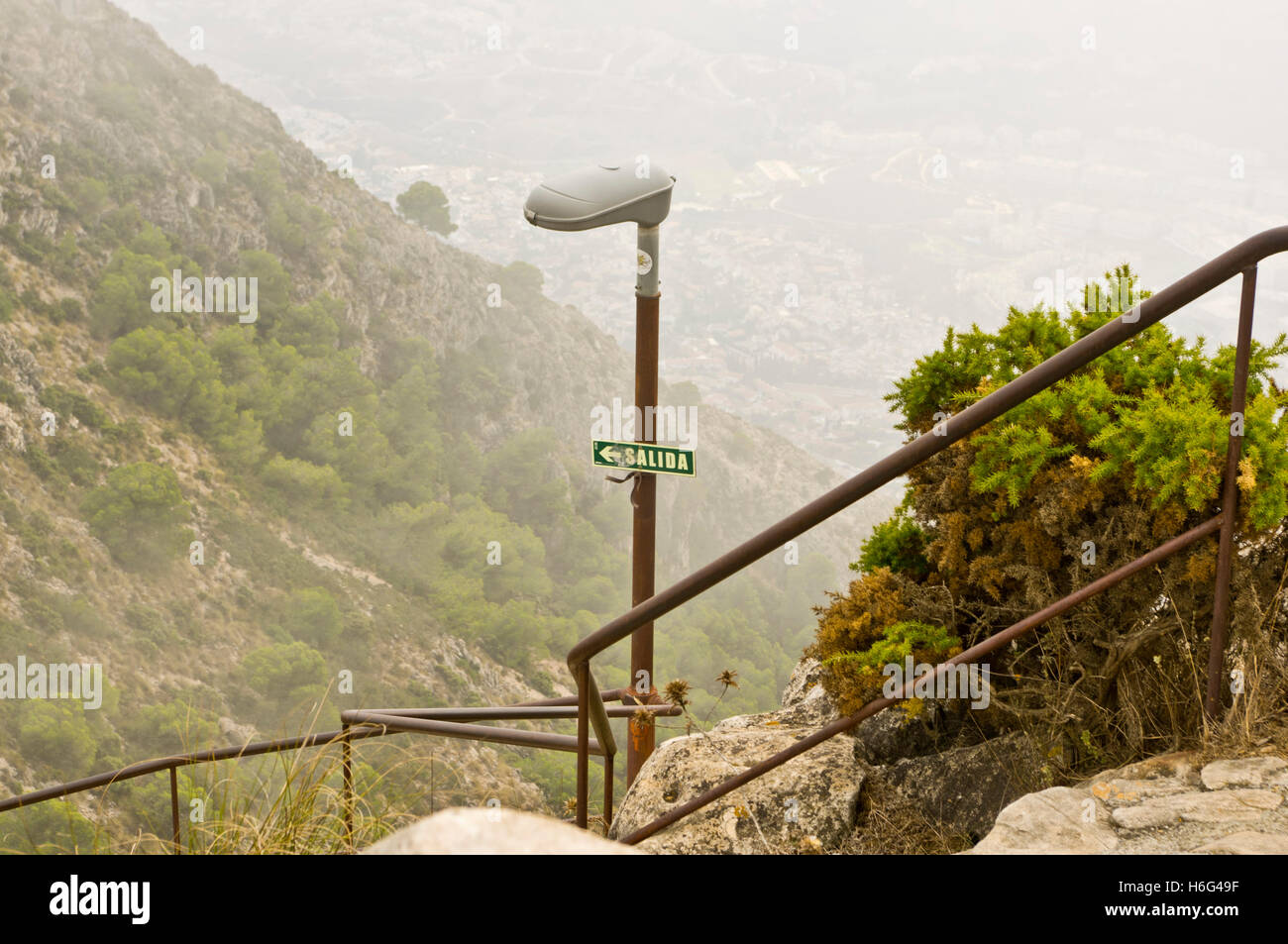 Ausfahrt (Salida) an die Spitze des Mount Calamorro, Benalmadena, Spanien Stockfoto