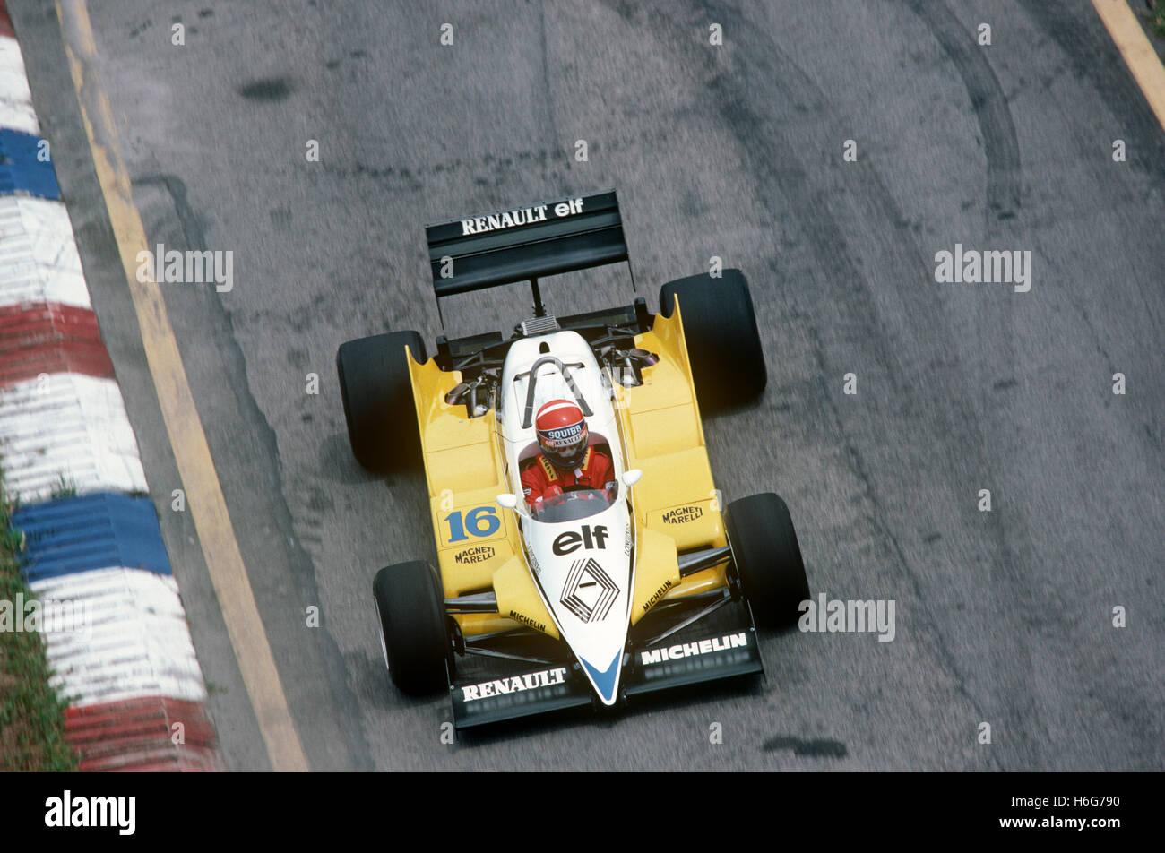 16 René Arnoux Renault 1982 US GP West, Long Beach Stockfoto