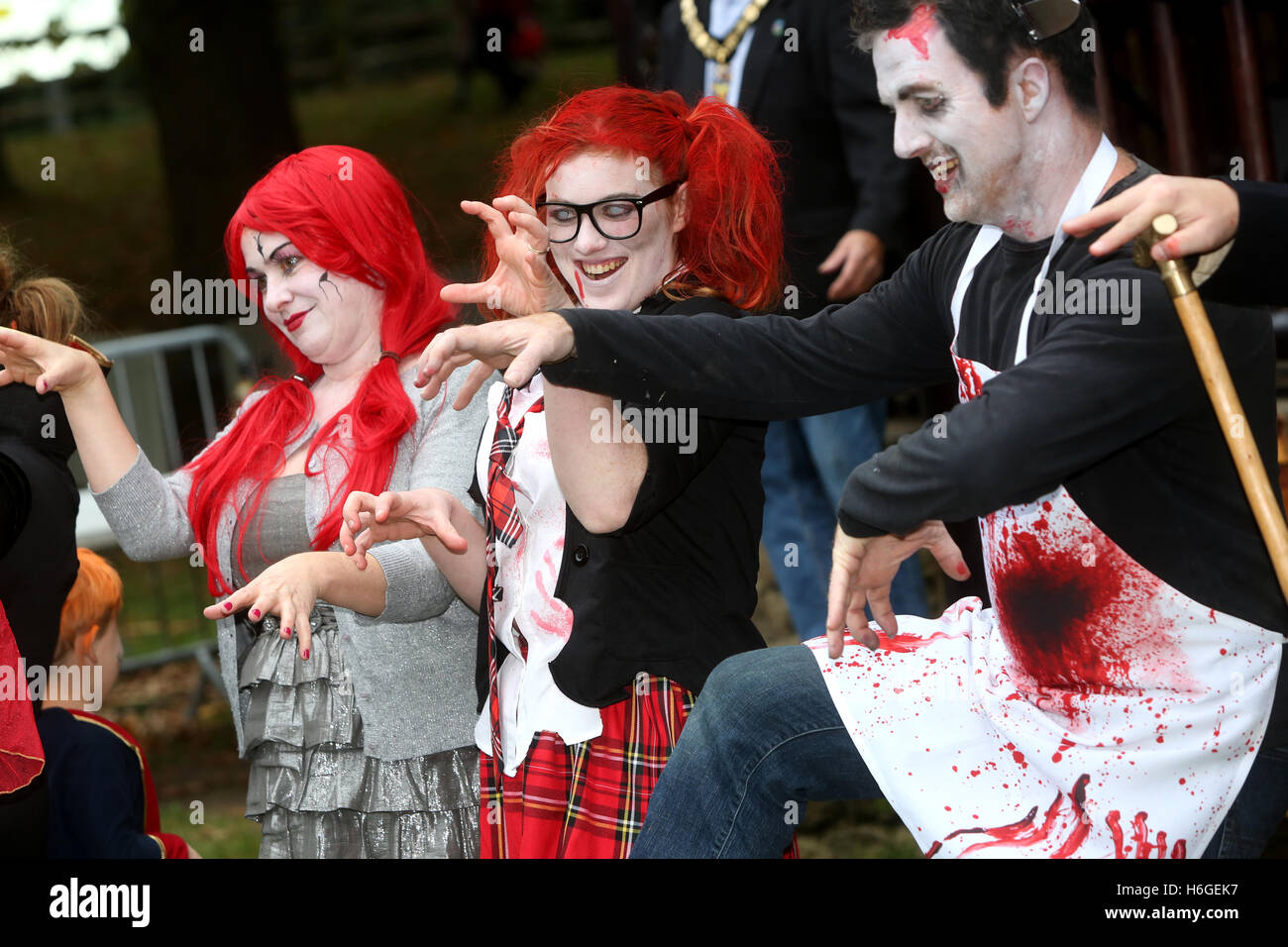 Halloween-Spektakel im Hotham Park, Bognor, PO21 1BG. verschiedene andere gruseligen Aktivitäten. Abgebildet ist der GV.  Samstag 29. Oktober Stockfoto