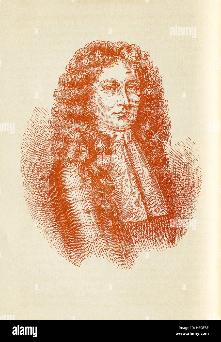 Sir Edmund Andros (1637-1714) war ein britischer Gouverneur in den USA. Er wurde stark kritisiert, als er Gouverneur von New York wegen seiner High-handed Methoden war. Dann wurde er Gouverneur des Dominion of New England im Jahre 1686, aber er wurde durch Kolonisten im Jahre 1689 abgesetzt. Er diente als Gouverneur von Virginia von 1692-1697. Diese Illustration erschien der Roman "Zweimal erzählt Geschichten", des amerikanischen Schriftstellers Nathaniel Hawthorne (1804-1864). Stockfoto