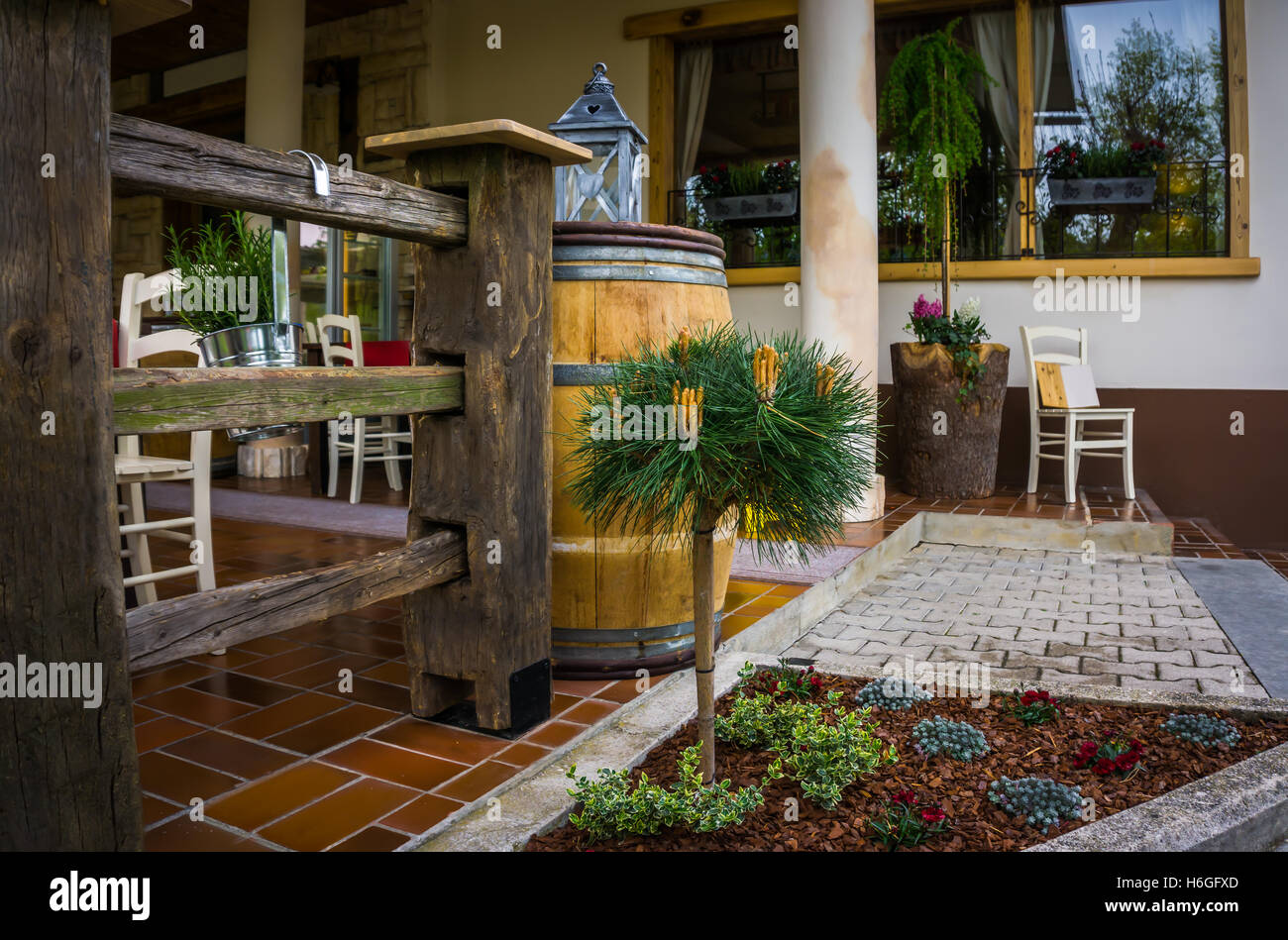 Fragment des Restaurant außen Stockfoto