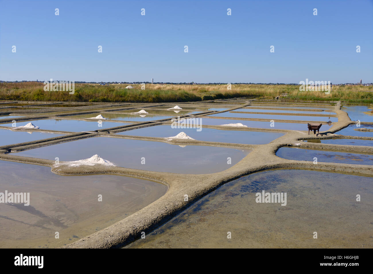 Salz-Sumpf in Le Pouliguen in Frankreich Stockfoto