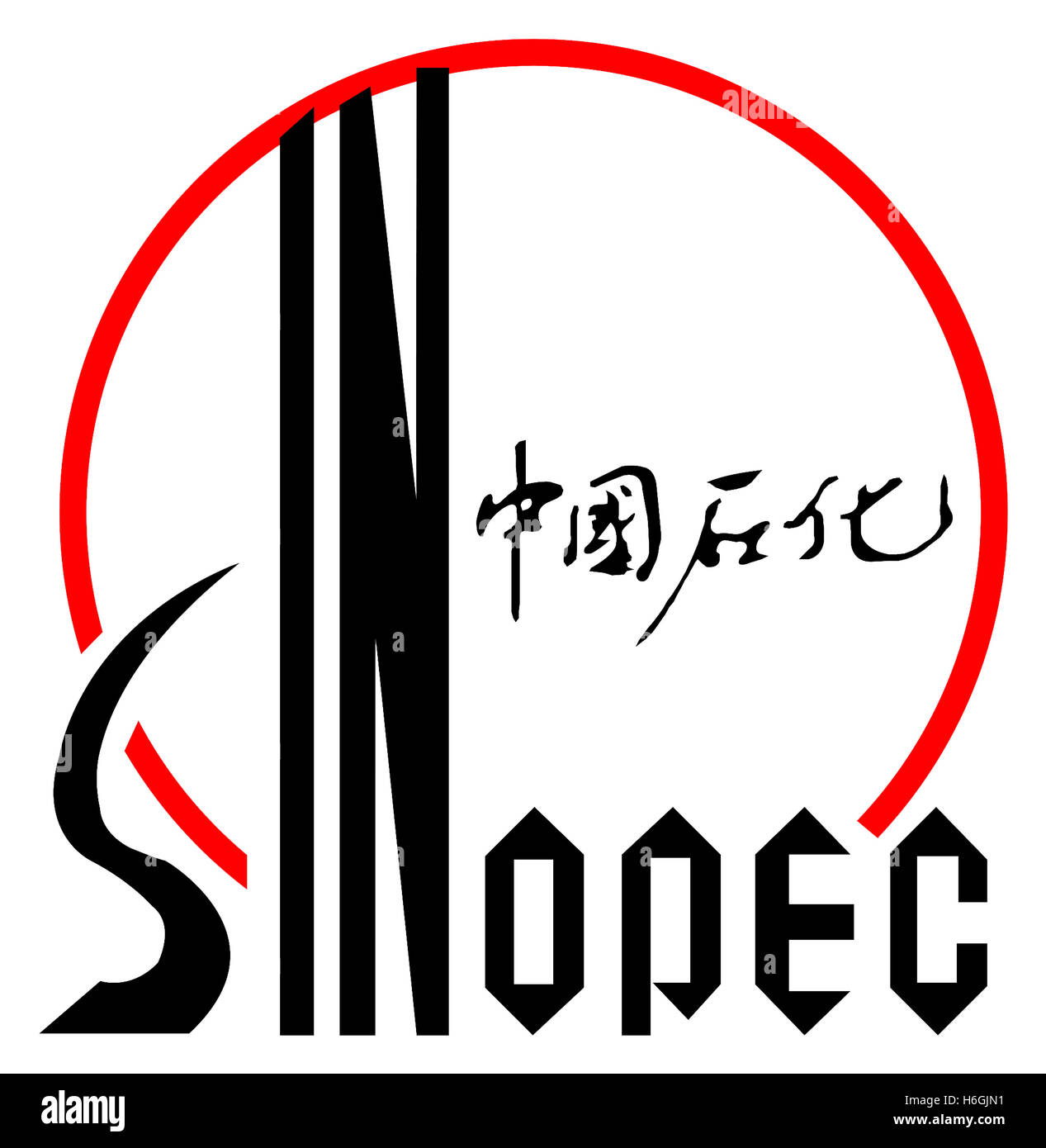 Logo des chinesischen Energie- und Chemie-Konzerns Sinopec mit Sitz in Peking. Stockfoto
