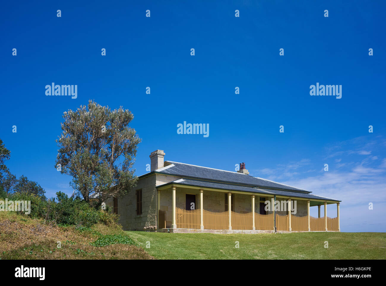 Hornby Leuchtturmwärter Ferienhaus in South Head, Sydney Stockfoto