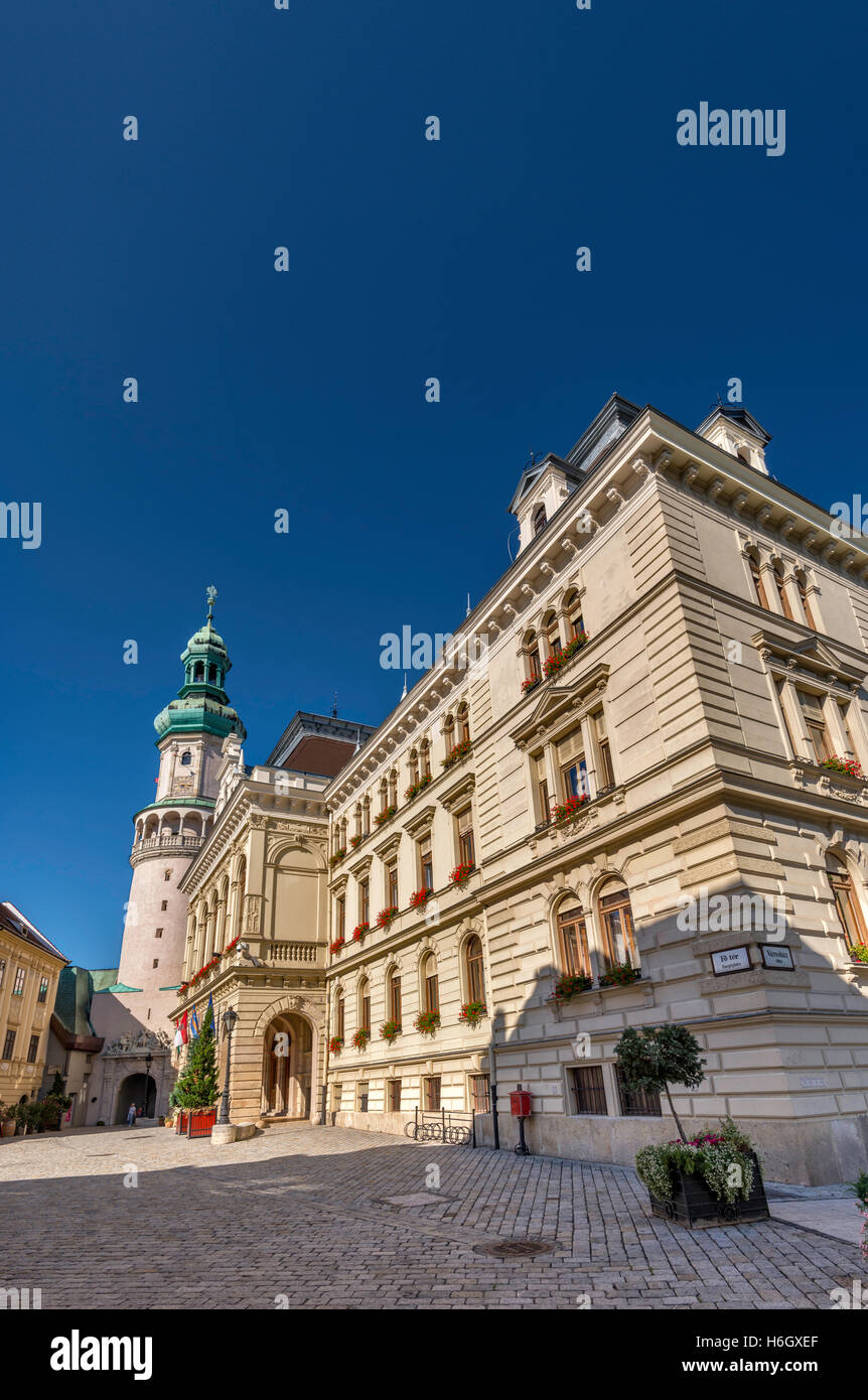 Feuerturms, Rathaus in Sopron, Ungarn Stockfoto