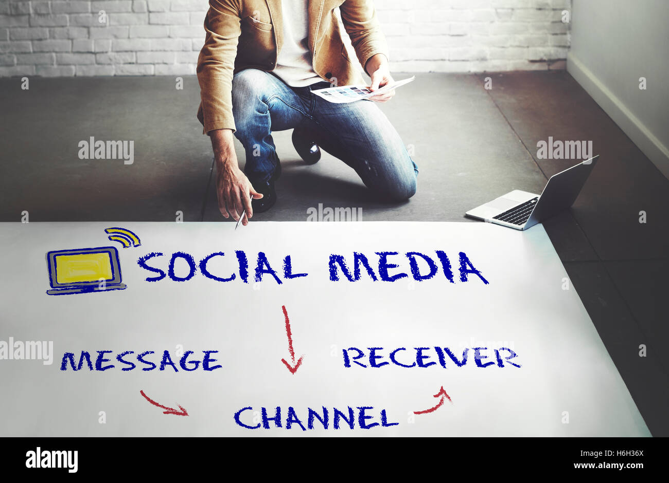 Social-Media-Kanal Connectivity Konzept Stockfoto