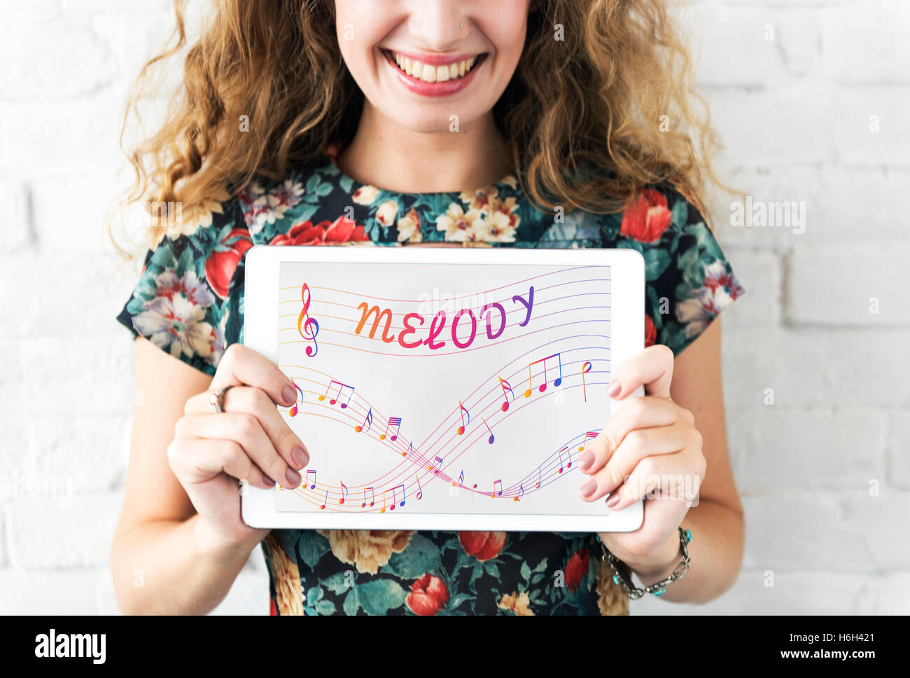 Musik Noten Entertainment Melodie hören-Konzept Stockfoto