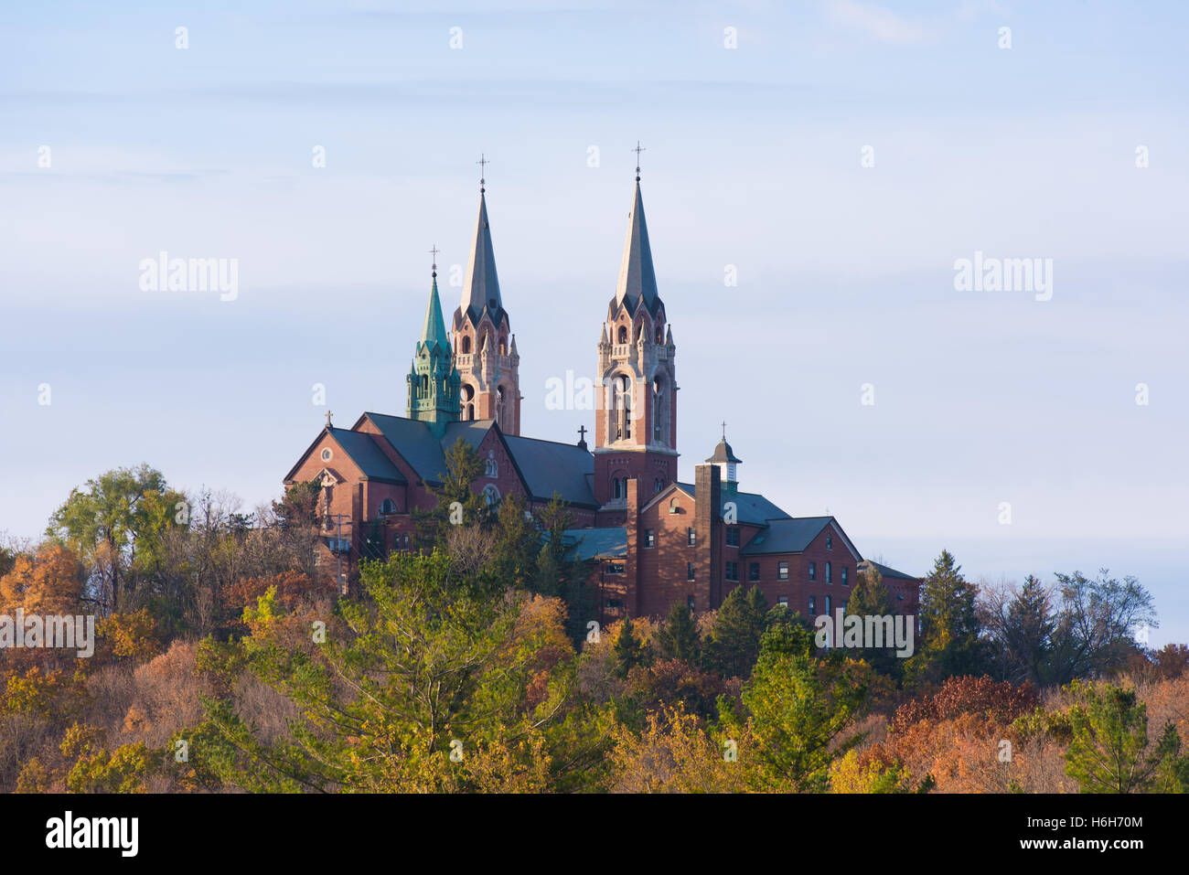 Heiligen Hügel nationaler Schrein von Mary Church befindet sich in Wisconsin Stockfoto