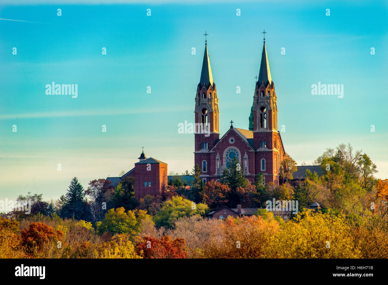 Heiligen Hügel nationaler Schrein von Mary Church befindet sich in Wisconsin Stockfoto