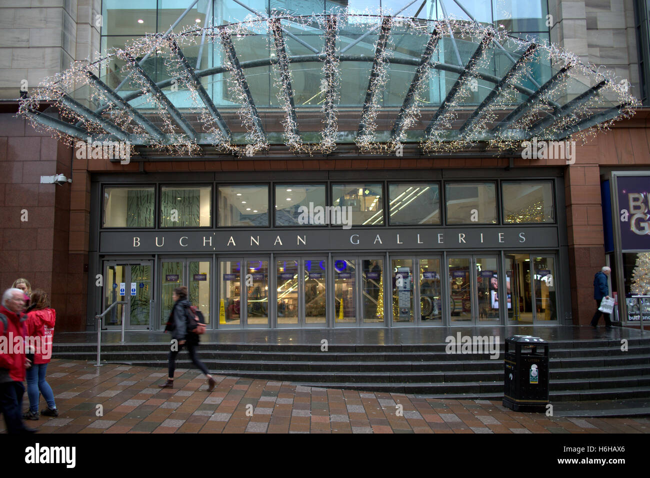 Glasgow Buchanan Galeries Weihnachtsfeier Shopping Lichter Party Dekoration Glasgow Weihnachtsmarkt Stockfoto