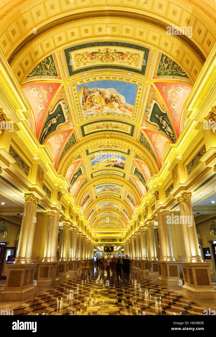 Die komplizierte Muster an der Decke des The Venetian Hotel, Cotai, Macau. Stockfoto