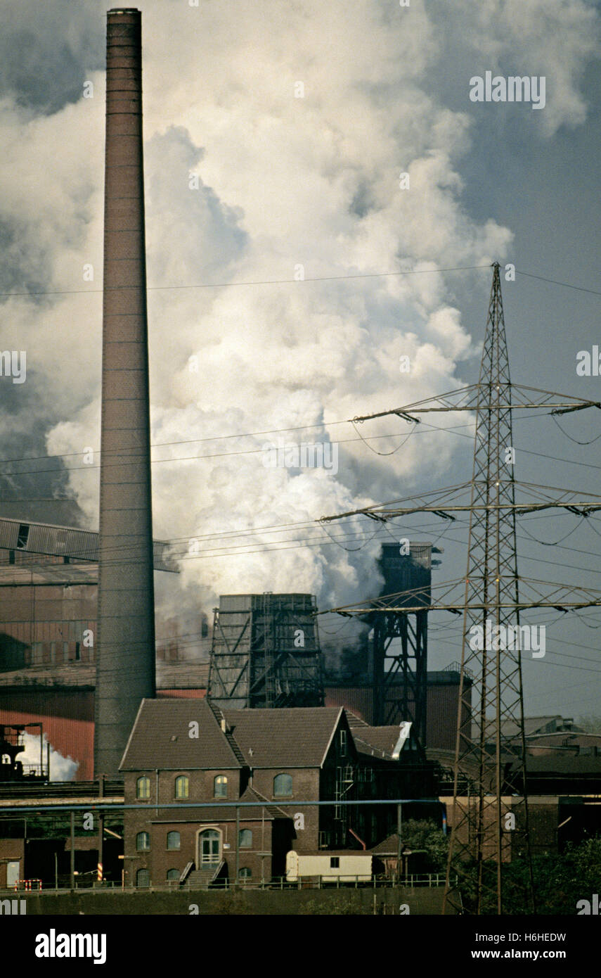 Industrial-Szene in Rheinhausen, Duisburg in den 80er Jahren, North Rhine-Westphalia Stockfoto