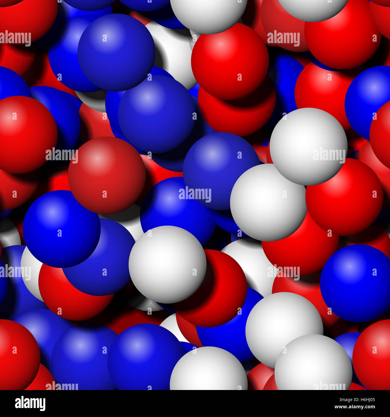 Farben der französischen und tschechischen Tricolor. Abstrakte blau rot weiß nahtlose Muster von kleinen Kugeln - Digital gerenderten Kachel Stockfoto