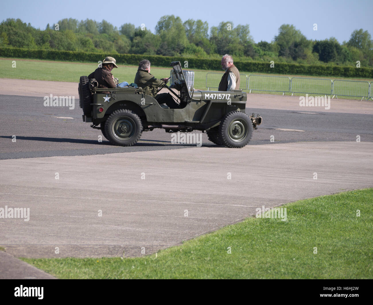 Zweiter Weltkrieg US Army Jeep im East Kirkby Aviation center Stockfoto