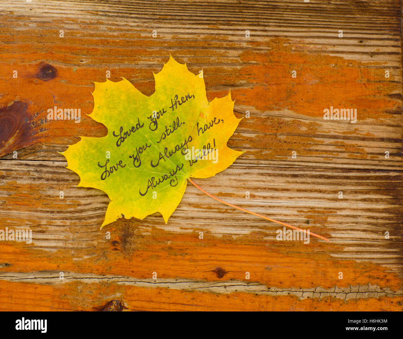 Immer liebe dich Gedicht Stockfoto