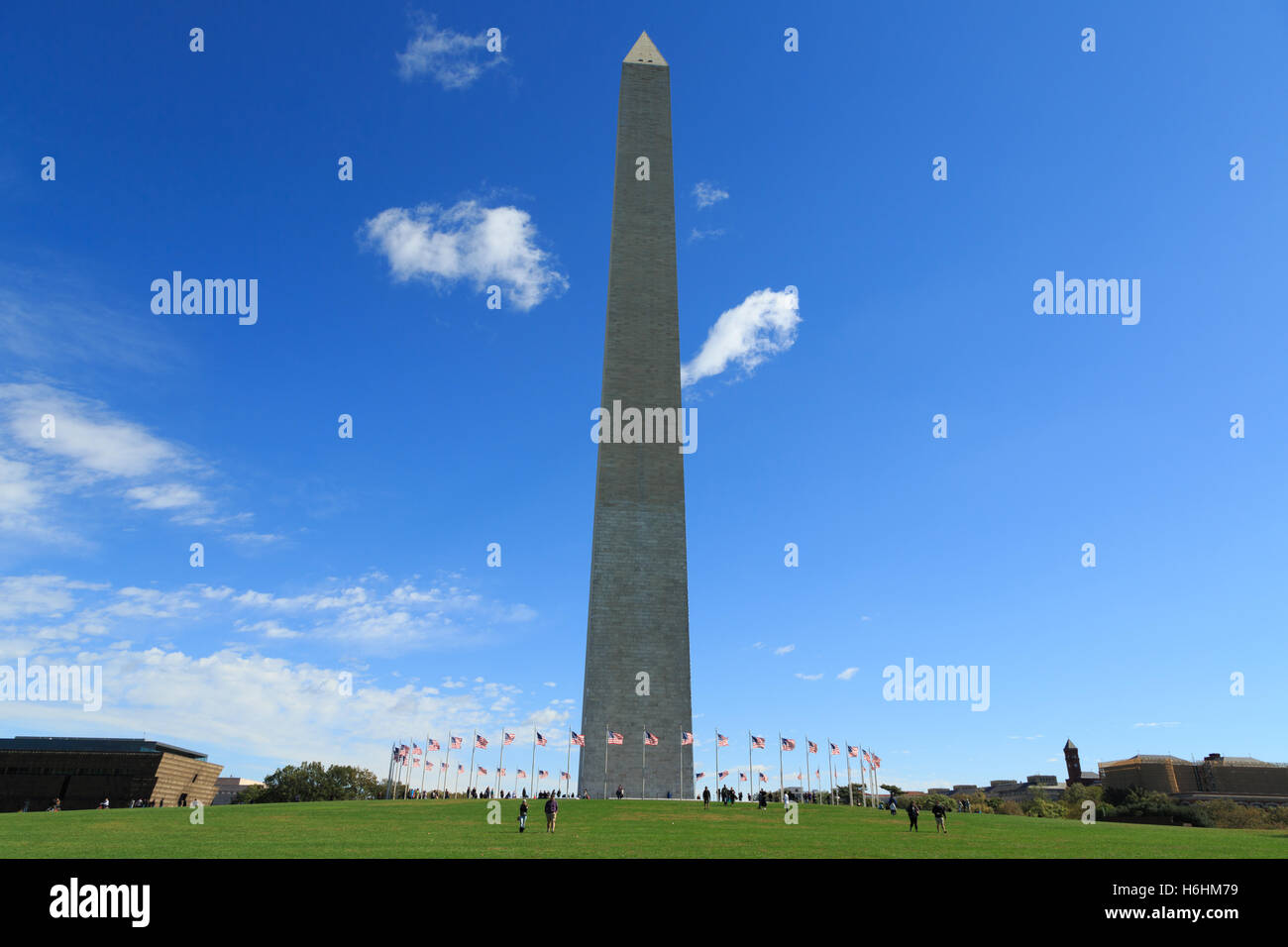 Ein Foto des Washington Monument in Washington DC. Es war an einem kalten, aber sonnigen Tag im Herbst (Herbst) genommen. Stockfoto