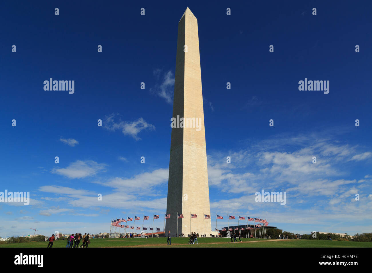 Ein Foto des Washington Monument in Washington DC. Es war an einem kalten, aber sonnigen Tag im Herbst (Herbst) genommen. Stockfoto