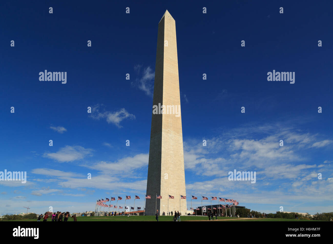 Ein Foto des Washington Monument in Washington DC. Es war an einem kalten, aber sonnigen Tag im Herbst (Herbst) genommen. Stockfoto