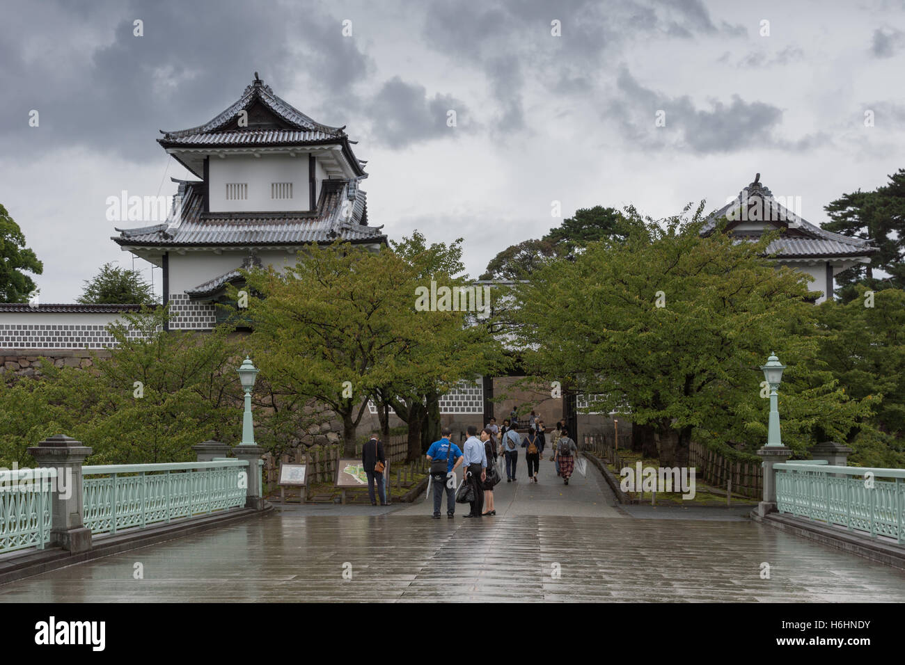 Ishikawa-Mon Tor des Schlossparks Kanazawa. Stockfoto