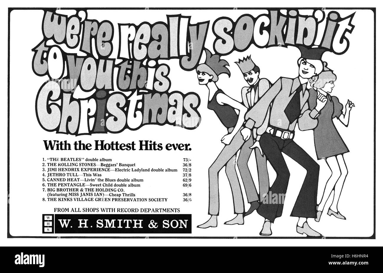 1968 britische Weihnachten Werbung für die Stationers W. H. Smith & Sohn Stockfoto