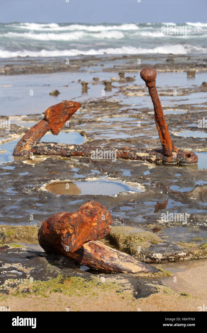 Marie Gabrielle Schiff Anker auf Shipwreck Beach. Great Ocean Walk, Victoria, Australien. Stockfoto