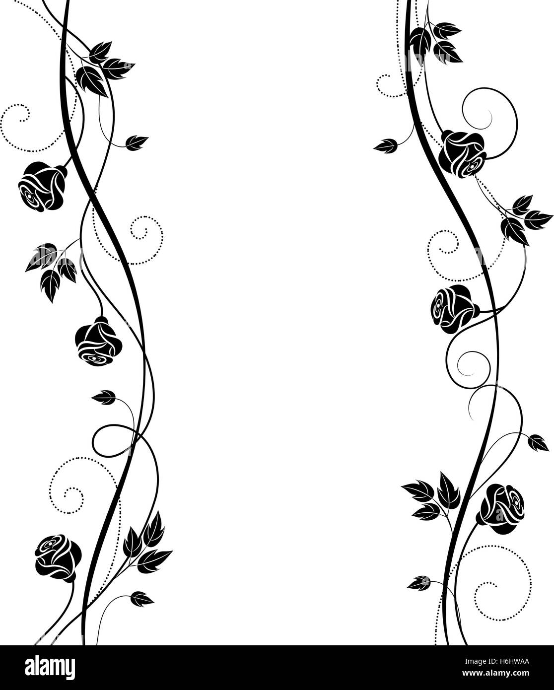 Einfach Blumen Hintergrund in schwarz / weiß Stil Stock-Vektorgrafik
