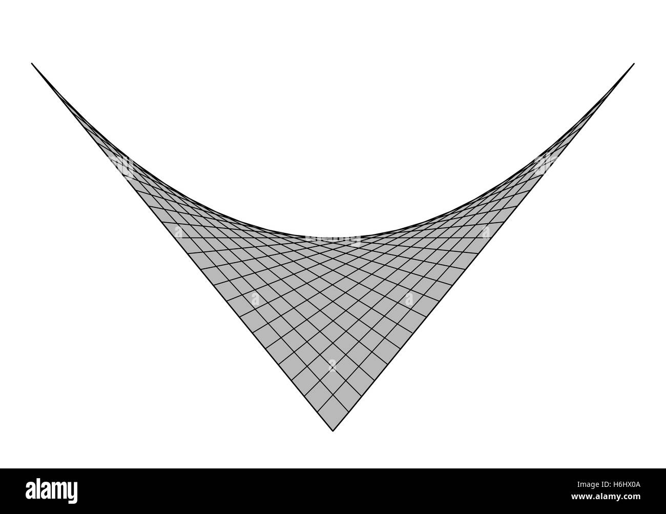 krummen Oberfläche schwarze Linien weißen Hintergrund grau Polygon polygonalen süchtig Stockfoto