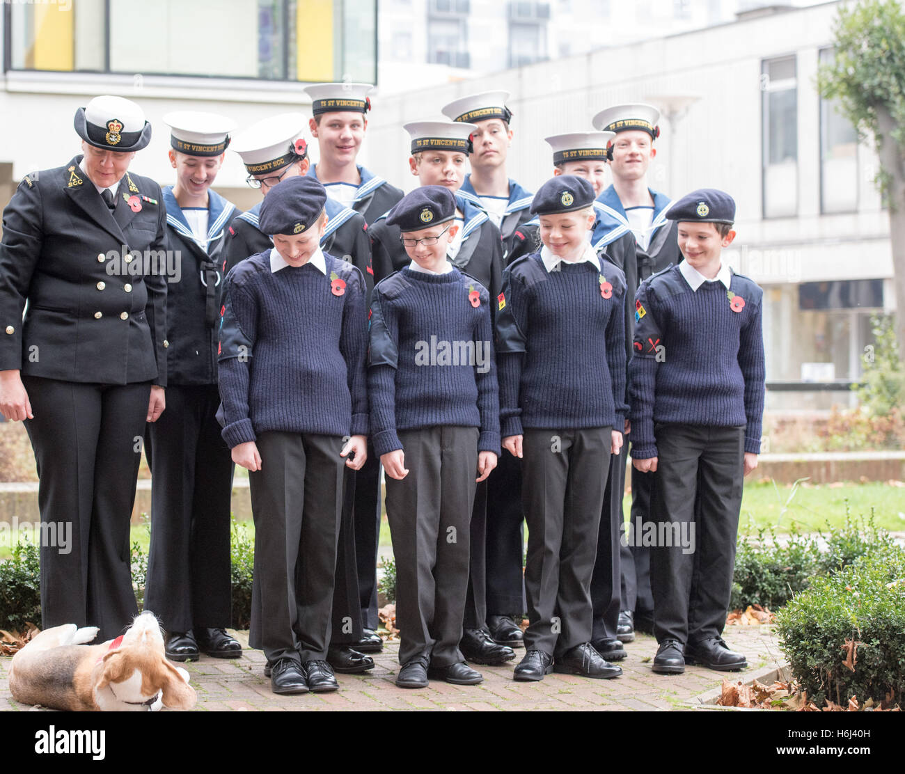 Brentwood, Essex, 29. Oktober 2016, Navy Kadetten beim Start von Brentwood Poppy appellieren Credit: Ian Davidson/Alamy Live News Stockfoto