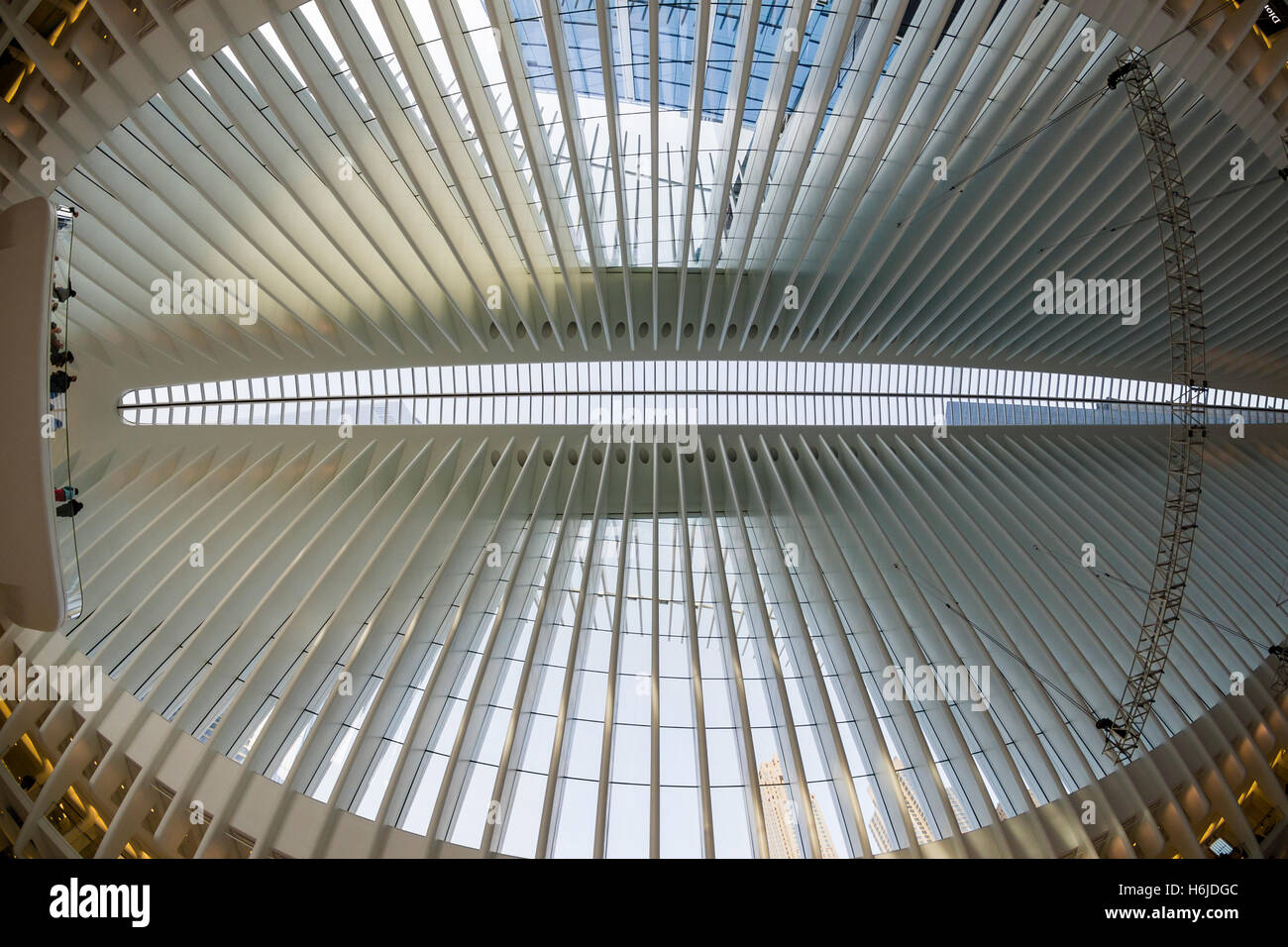New York, NY Oculus Verkehrsknotenpunkt am World Trade Center, im Jahr 2016 fertiggestellt, bietet 250.000 Port Authority Trans-Hudson (PATH) Pendler und Millionen jährlichen Besuchern aus der ganzen Welt. © Stacy Walsh Rosenstock Stockfoto