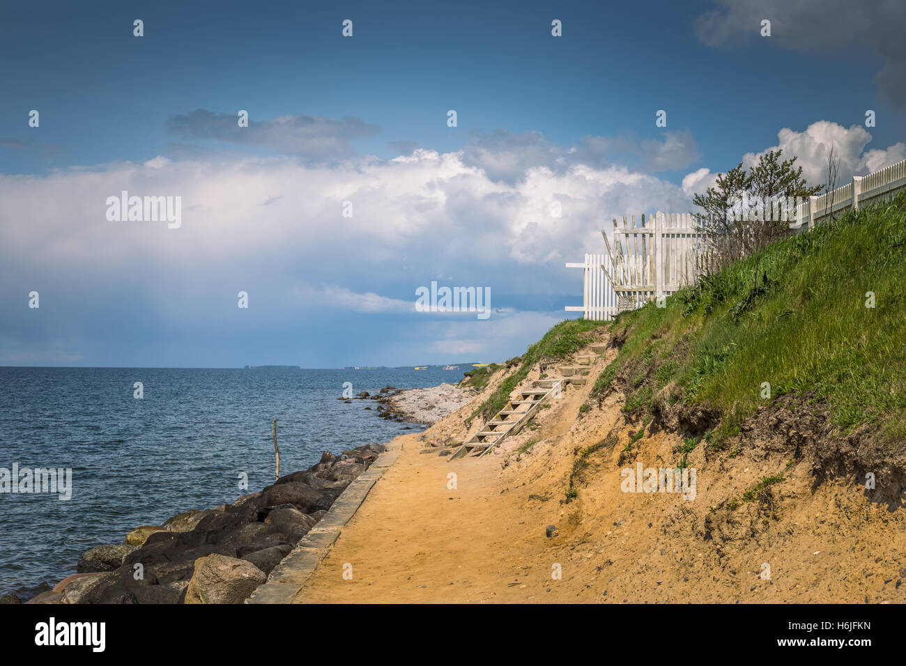 Coastal dänischen Blick auf den Strand und das Meer Stockfoto