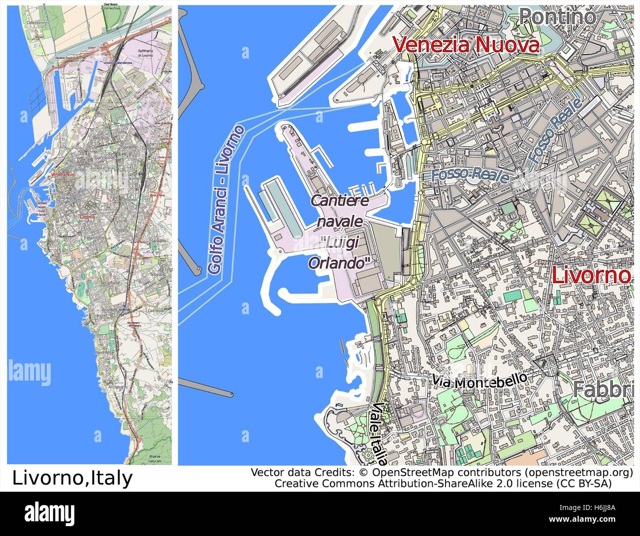 Livorno map Stockfotos und bilder Kaufen Alamy