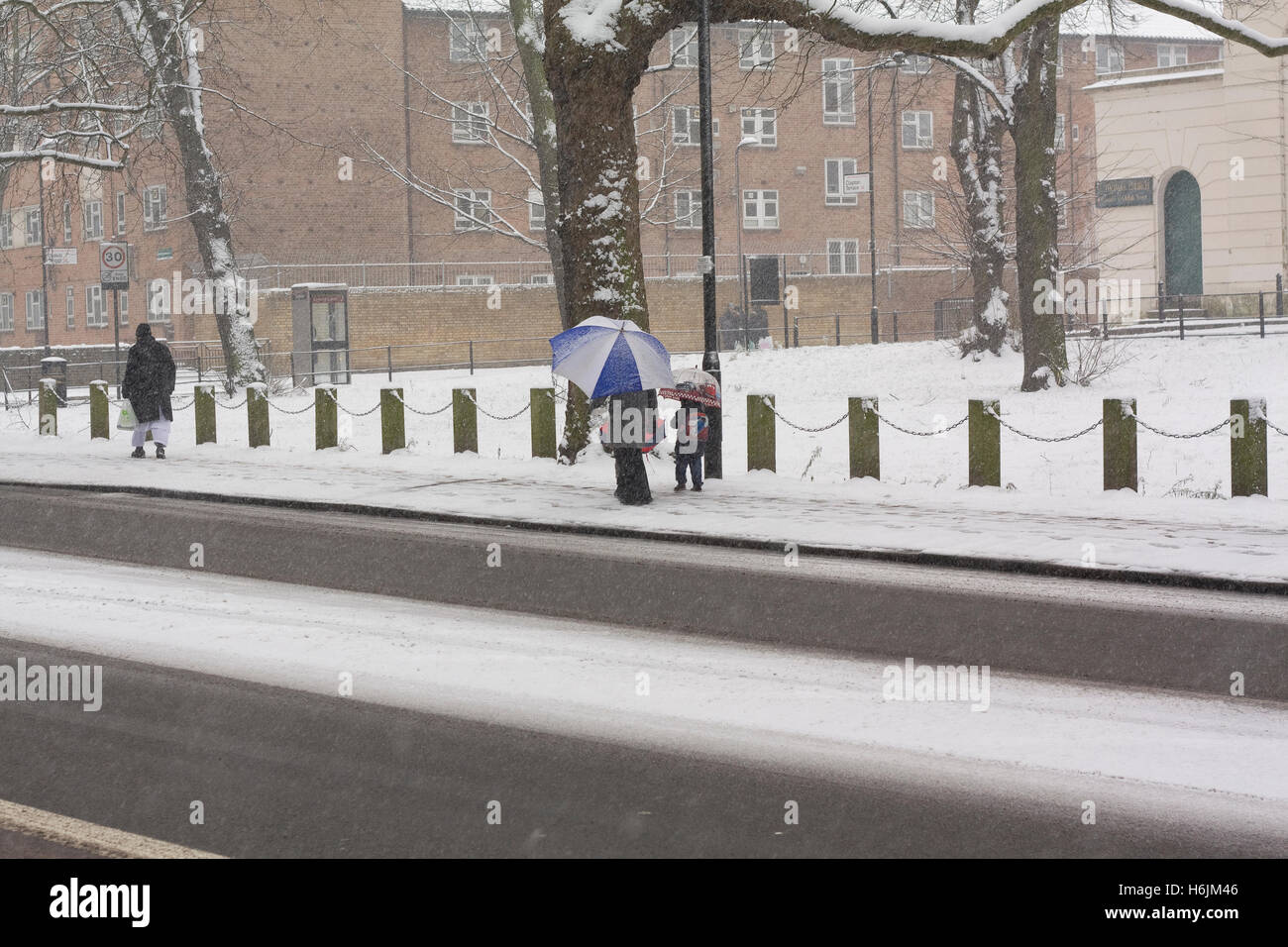 London im Schnee, Stoke Newington 20.01.2013, Katja Heber Stockfoto