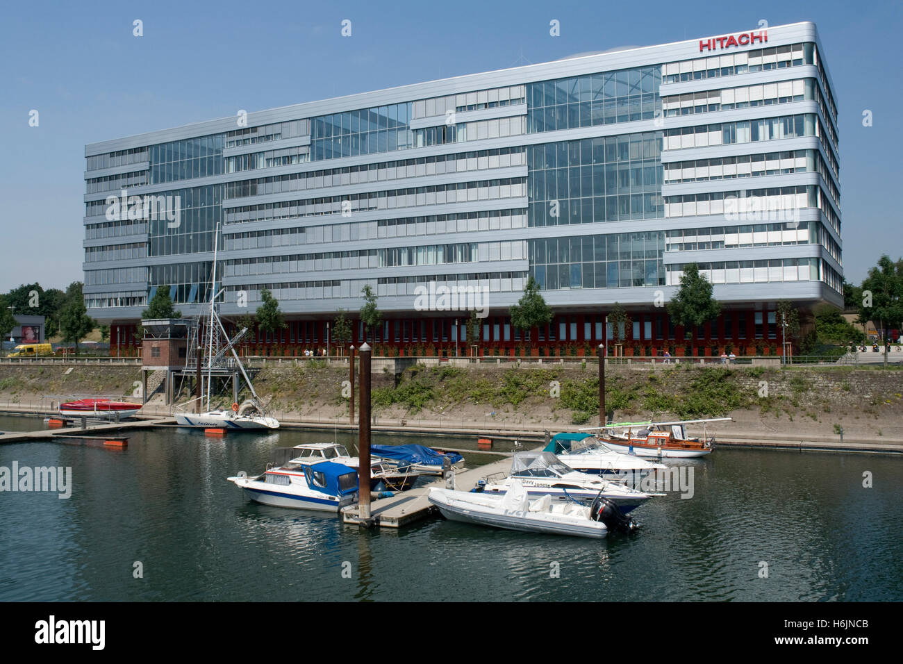 Bürogebäude in den Innenhafen Duisburg-Hafen, Route der Industriekultur-Route der Industriekultur, Essen Stockfoto