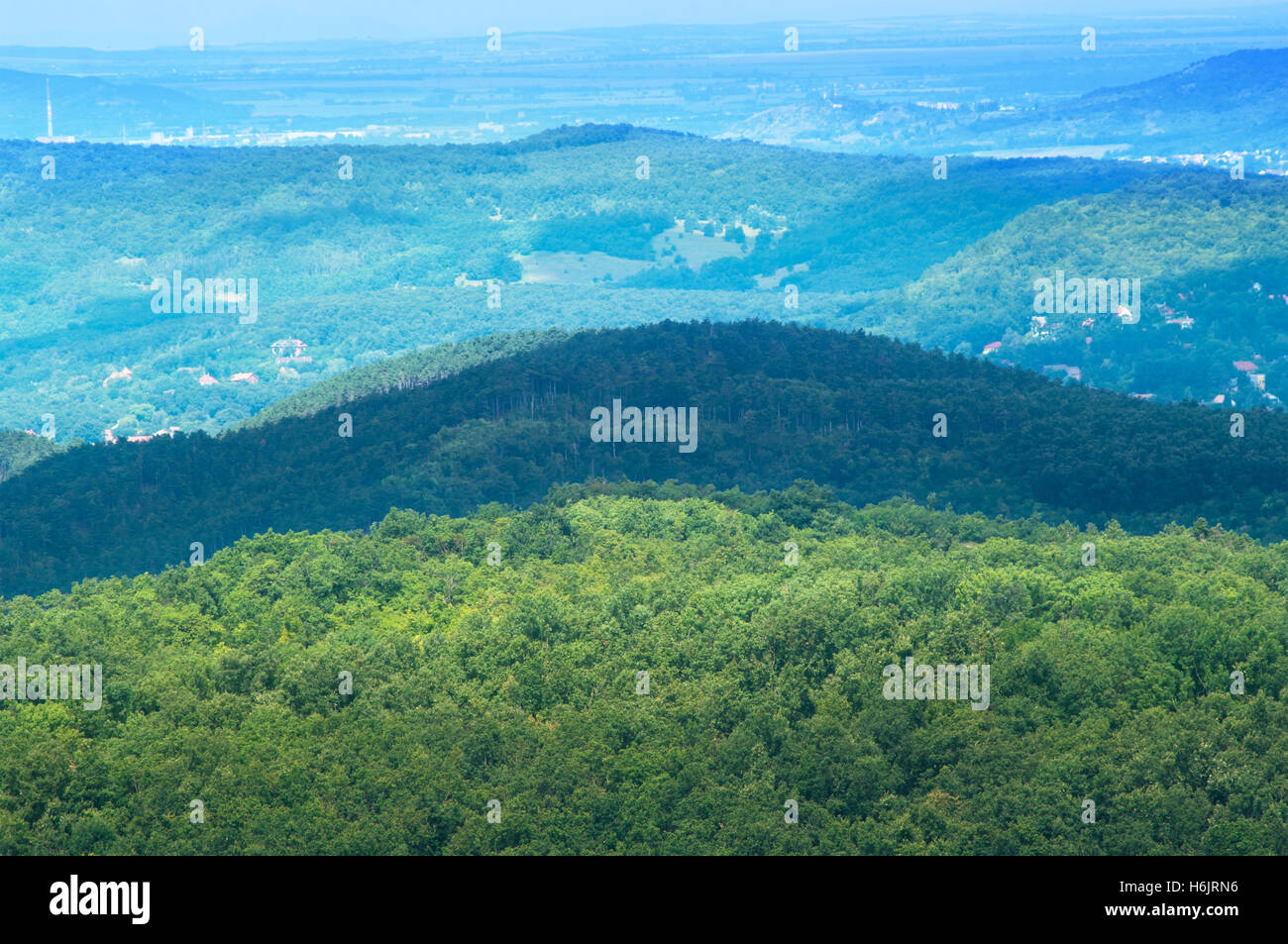 Landschaft mit sanften Hügellandschaft. Stockfoto