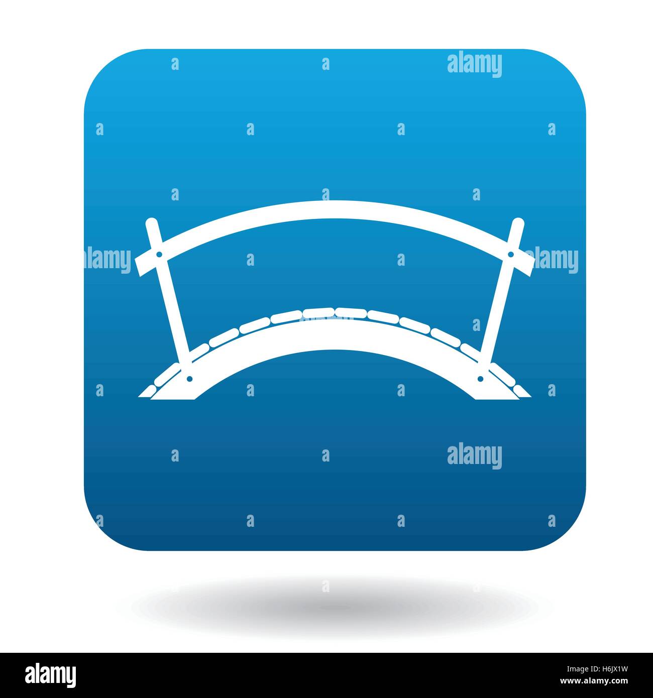 Hölzerne Bogenbrücke Symbol im einfachen Stil Stock Vektor