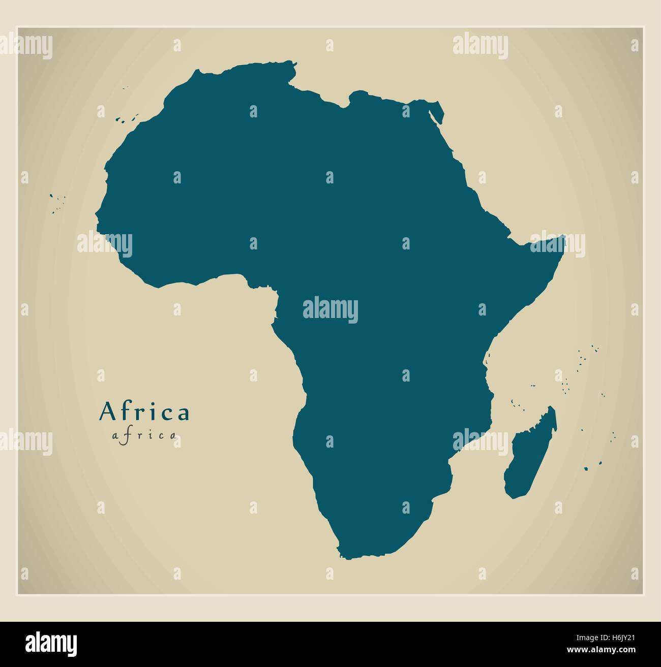 Moderne Karte - Afrika Kontinent komplett Stock Vektor