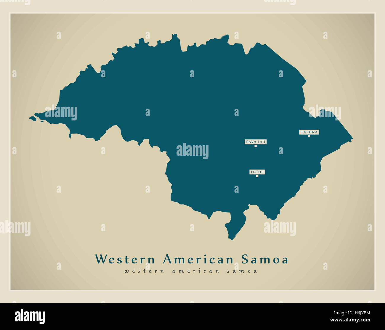 Moderne Karte - Western Amerikanisch-Samoa AS Stock Vektor