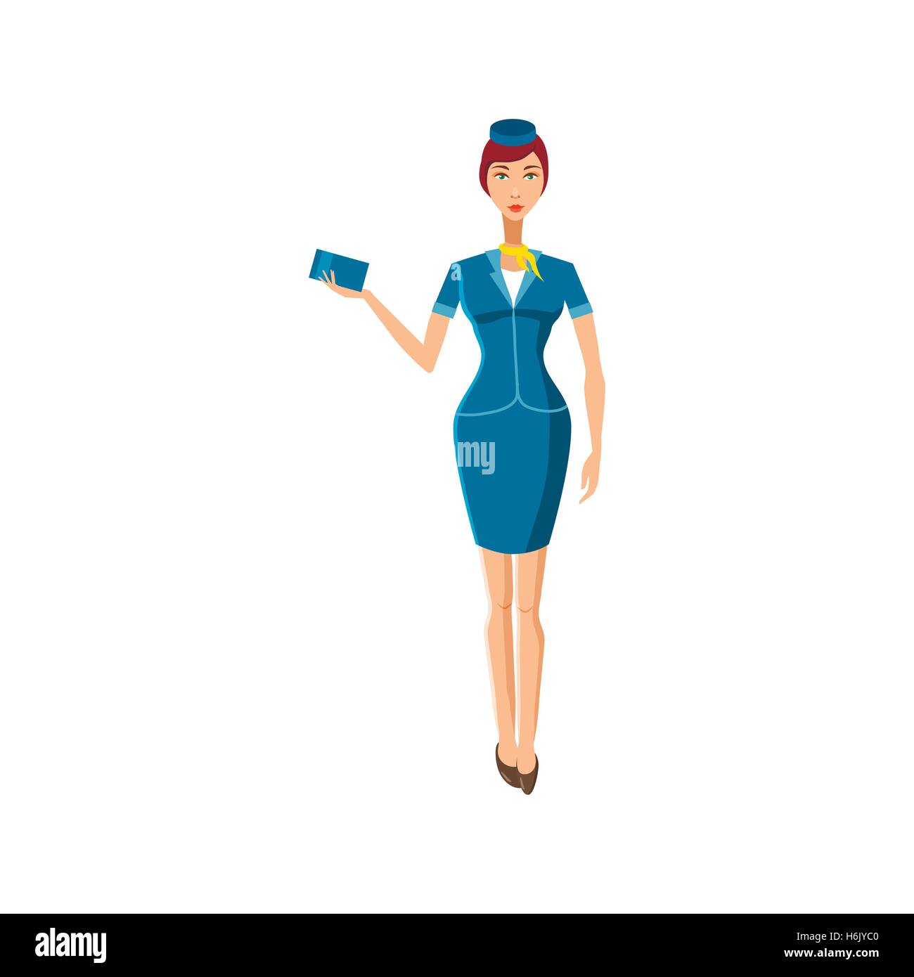 Stewardess-Symbol im Cartoon-Stil Stock Vektor