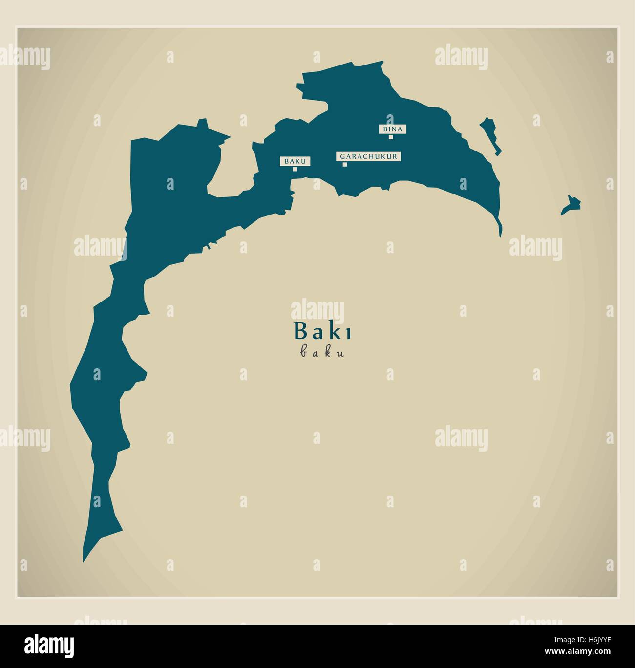 Moderne Karte - Baku AZ Stock Vektor