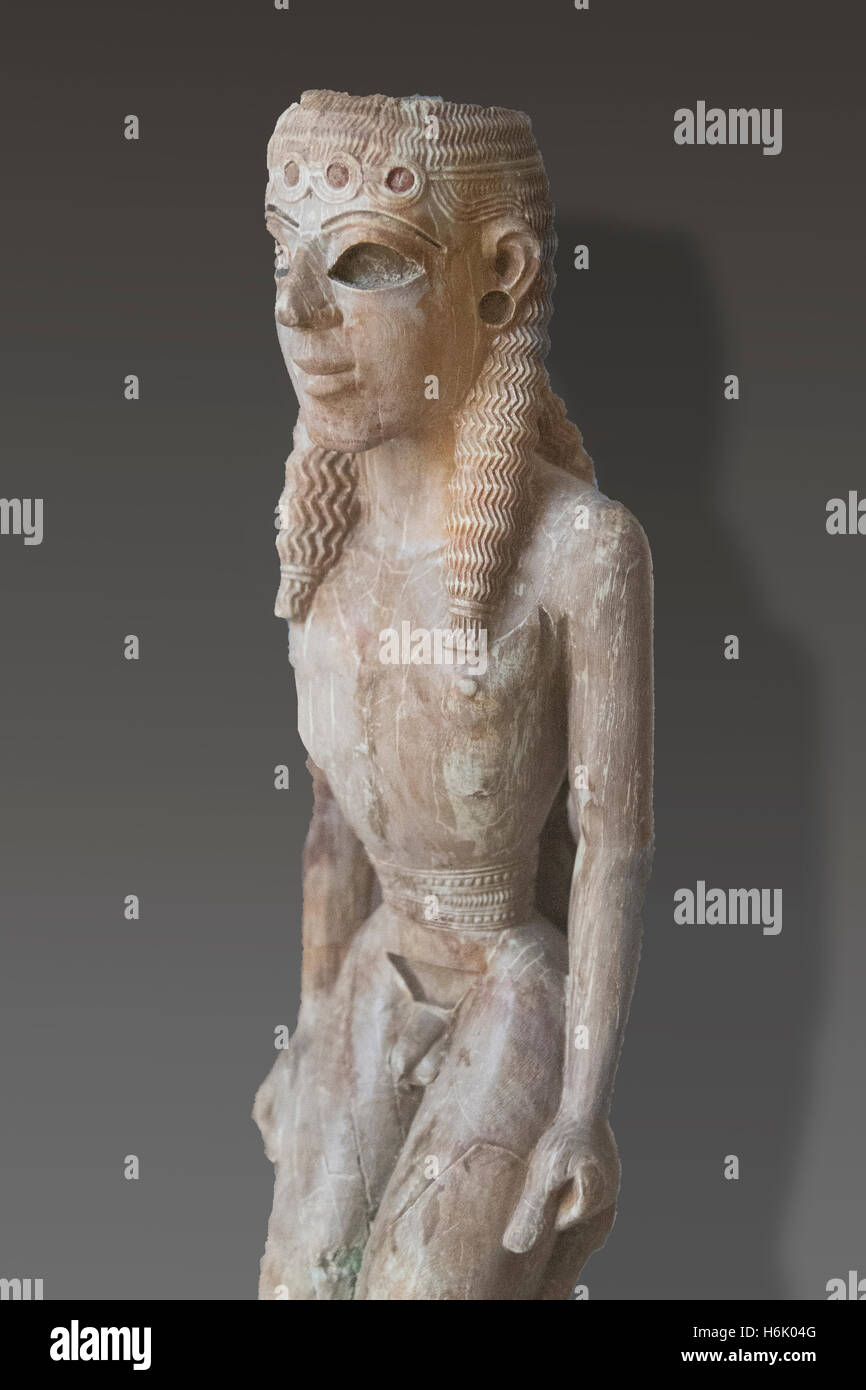 Daedalic Elfenbein Figur aus dem Heraion archäologische Museum von Samos Vathi-Griechenland Stockfoto