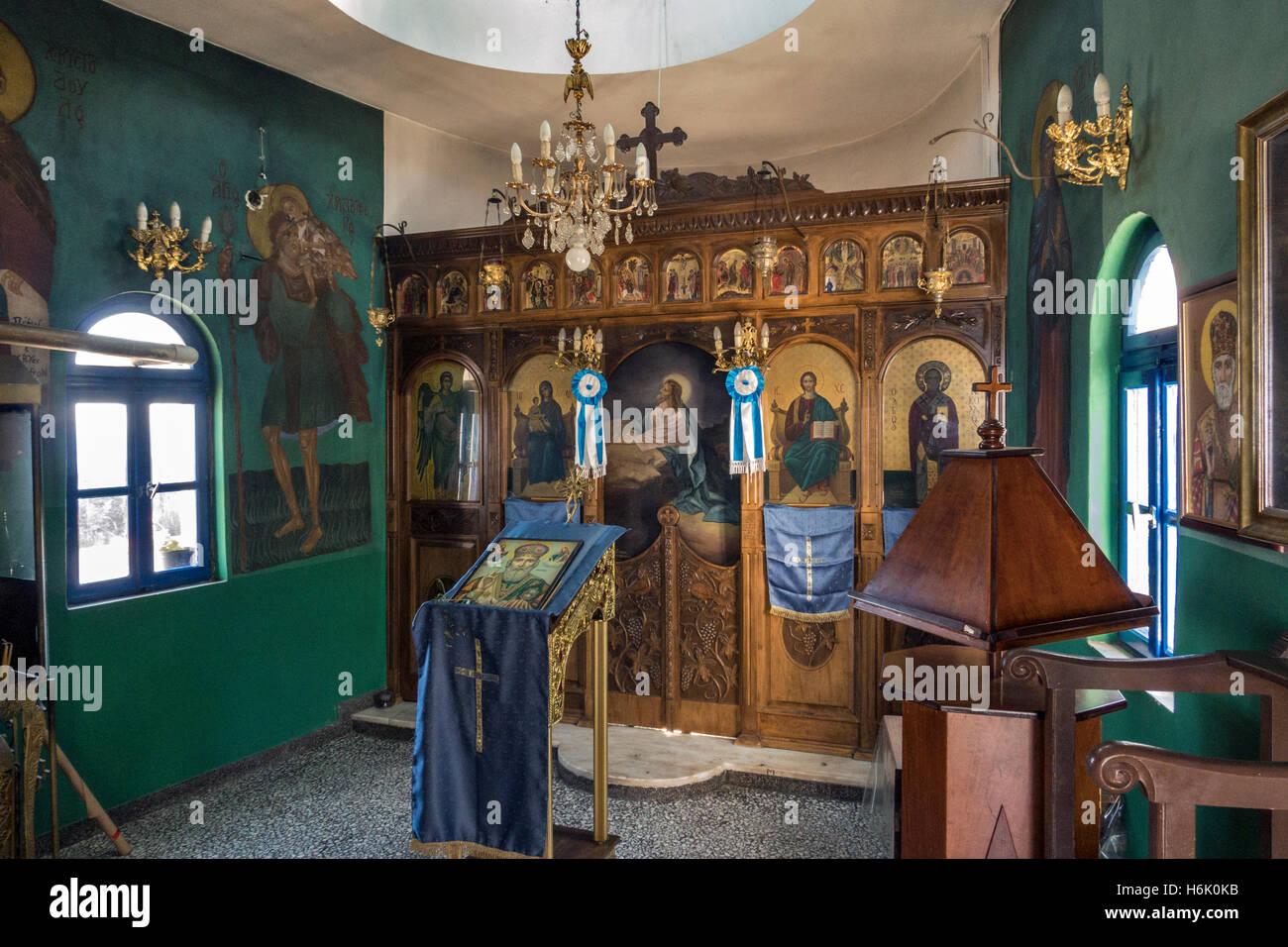 Agios Nikolaos Kirche Potami Beach Samos Griechenland Stockfoto
