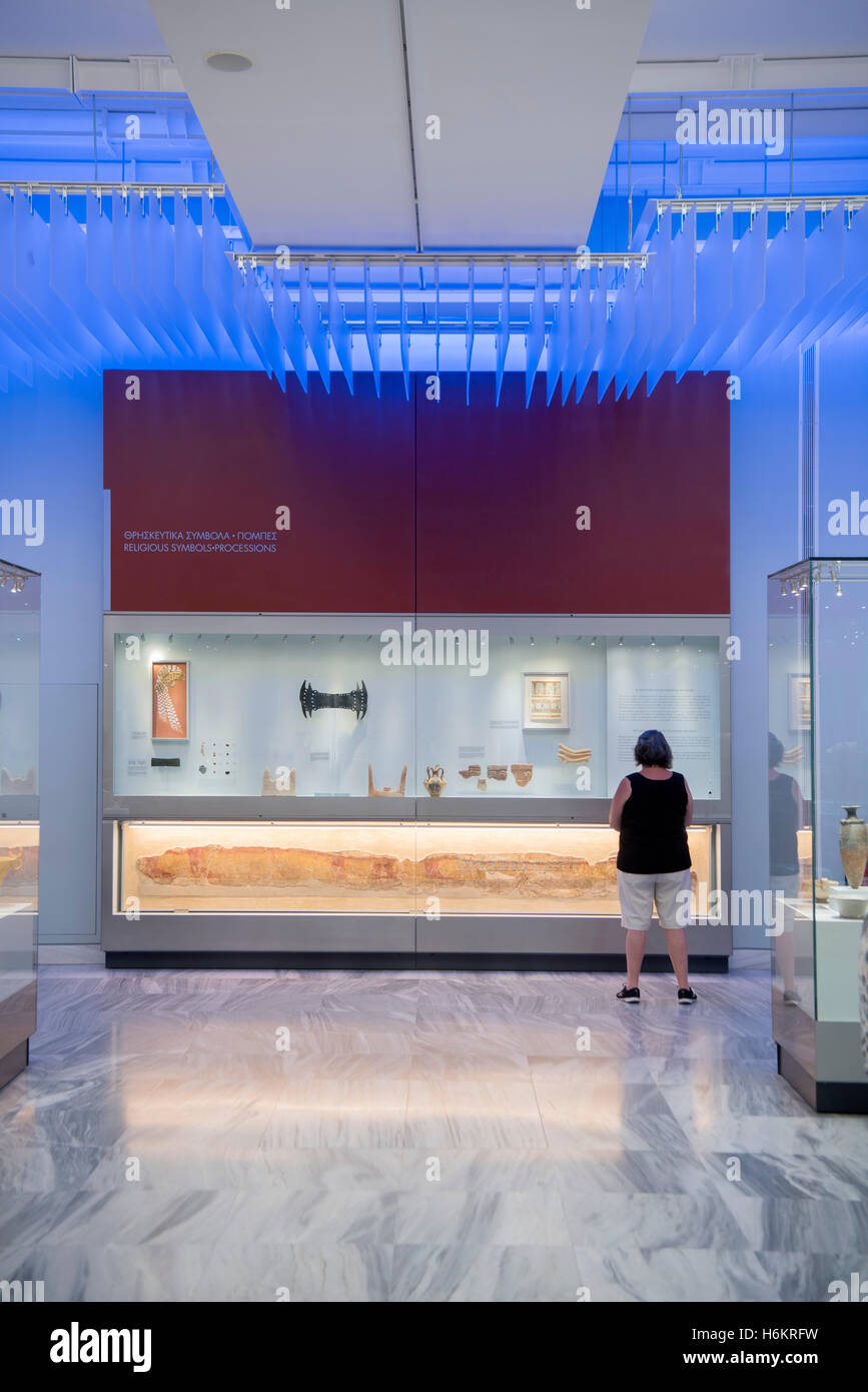 Archäologisches Museum, halbe Symbole, Heraklion, Kreta, Griechenland Stockfoto