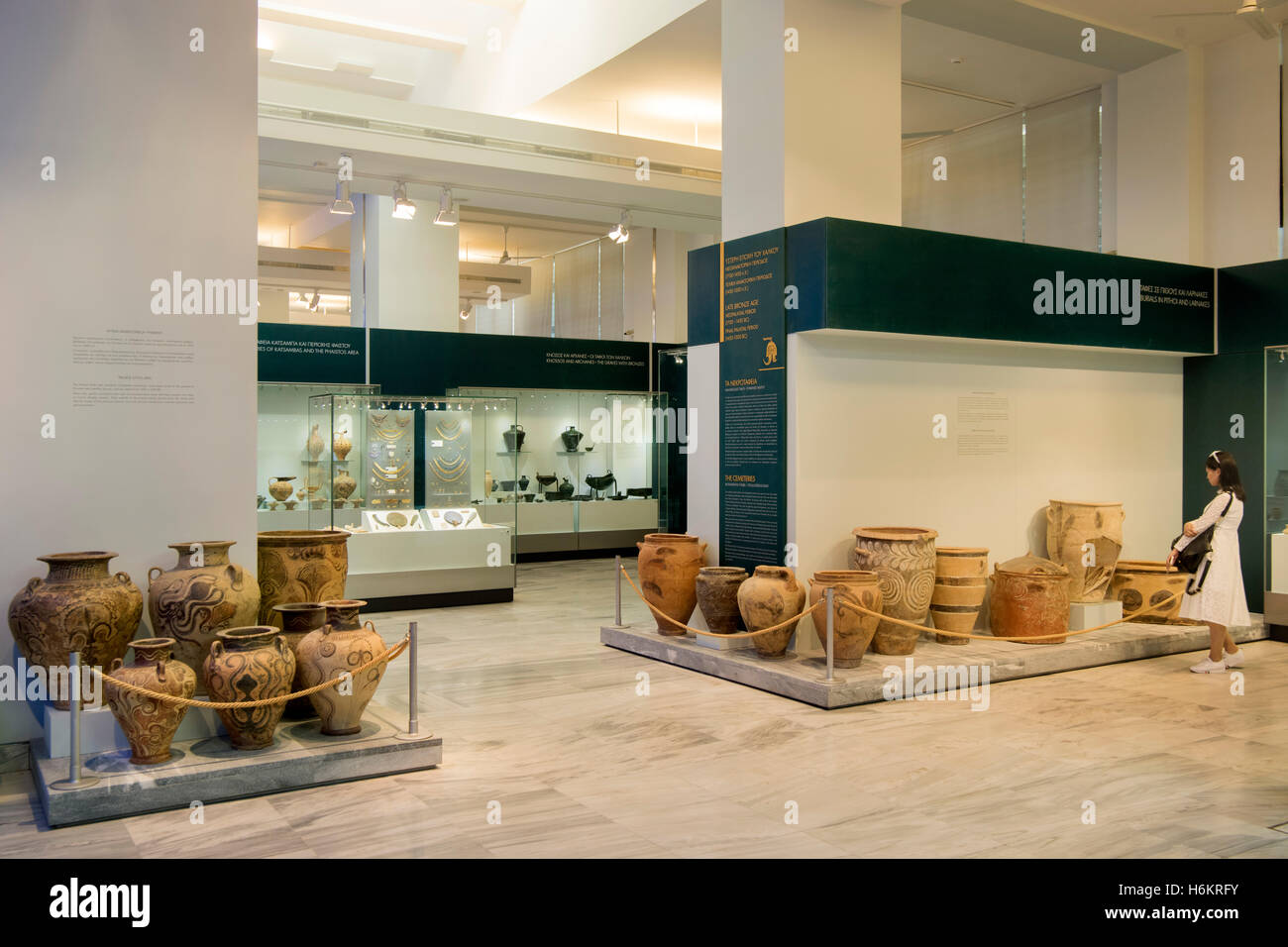 Griechenland, Kreta, Heraklion, Archäologisches Museum, Palaststil Krüge Stockfoto