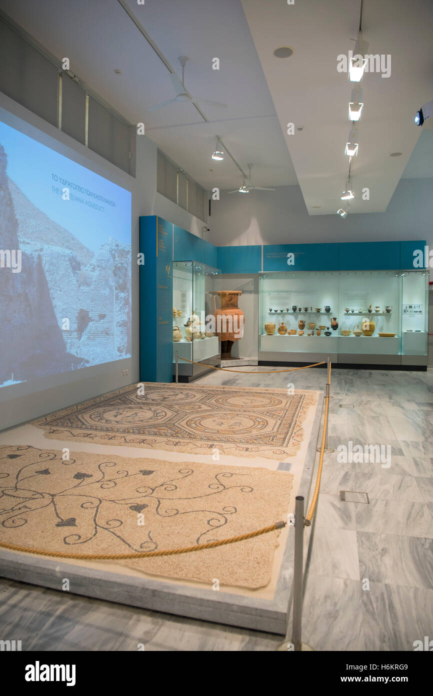 Griechenland, Kreta, Heraklion, Archäologisches Museum, Mosaikfussböden Stockfoto