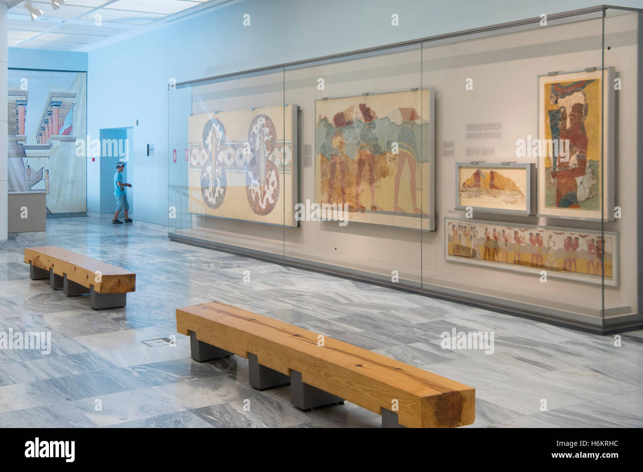 Archäologisches Museum, Galerie der Minoischen Gemälde, Heraklion, Kreta, Griechenland Stockfoto